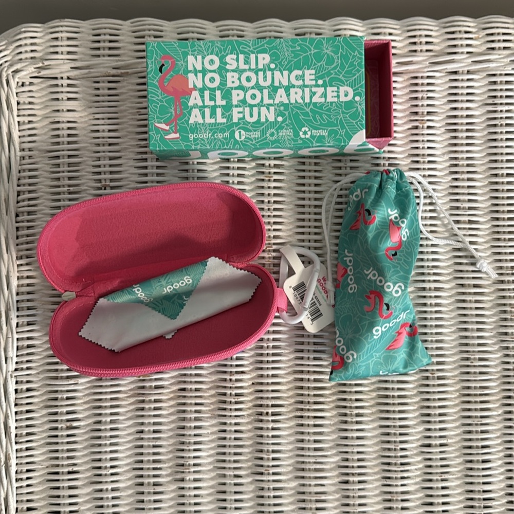 Goodr pink round sunglasses. Case included. - Picture 5 of 8